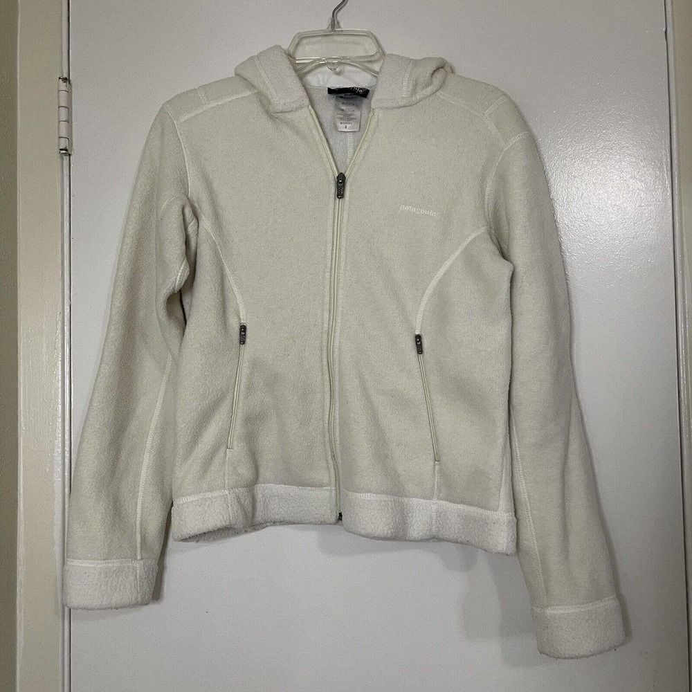 PATAGONIA Synchilla Ivory White Fleece Sherpa full zip jacket women small